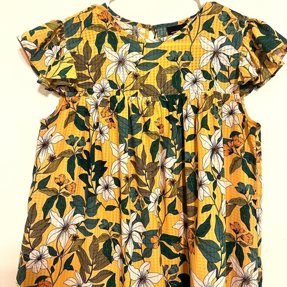 2/$30 Who What Wear - Yellow Floral Babydoll Dress - Picture 4 of 8